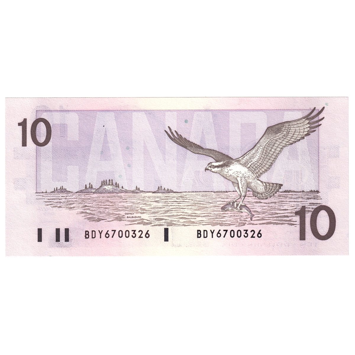 BC-57b 1989 Canada $10 Bonin-Thiessen, BDY, CUNC