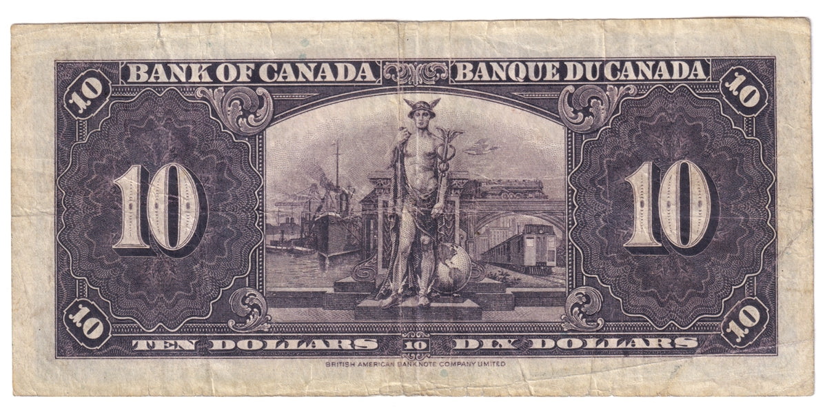 BC-24b 1937 Canada $10 Gordon-Towers, B/D, CIRC