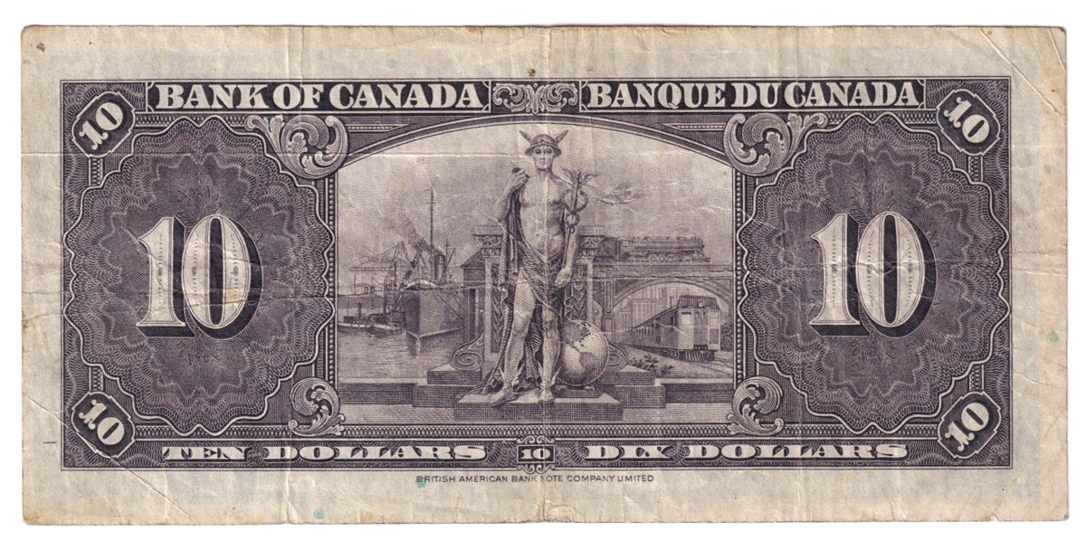 BC-24b 1937 Canada $10 Gordon-Towers, K/D, CIRC