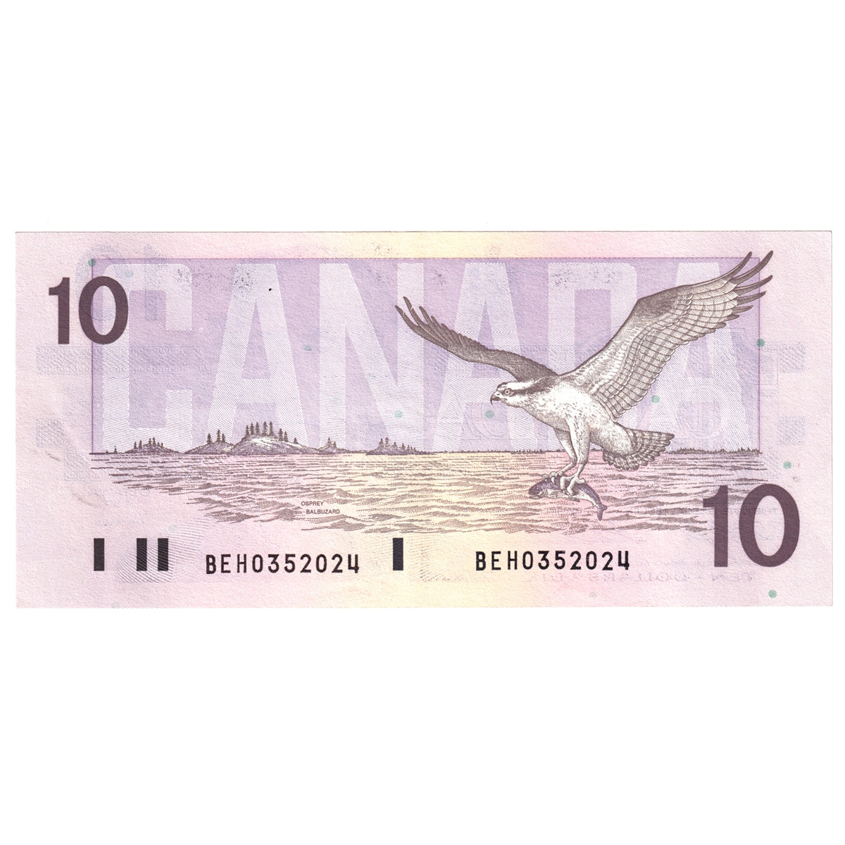 BC-57c 1989 Canada $10 Knight-Thiessen, Circulation Issue, BEH, AU