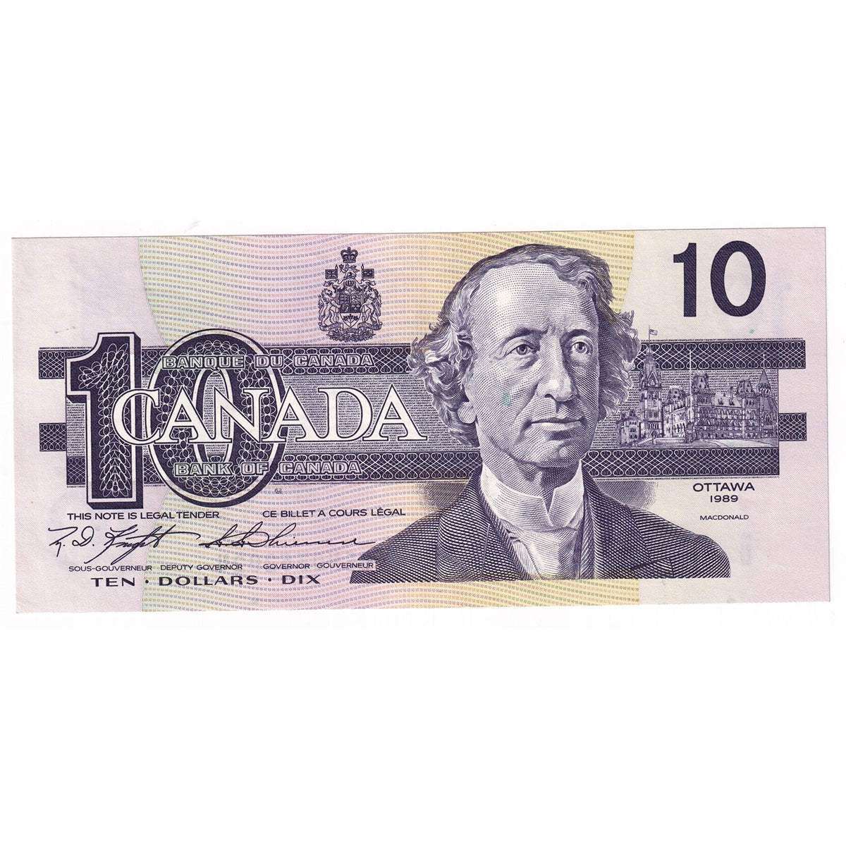 BC-57c 1989 Canada $10 Knight-Thiessen, BEG, CUNC