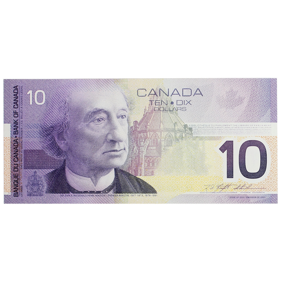 BC-63a 2000 Canada $10 Knight-Thiessen, FDT, CIRC