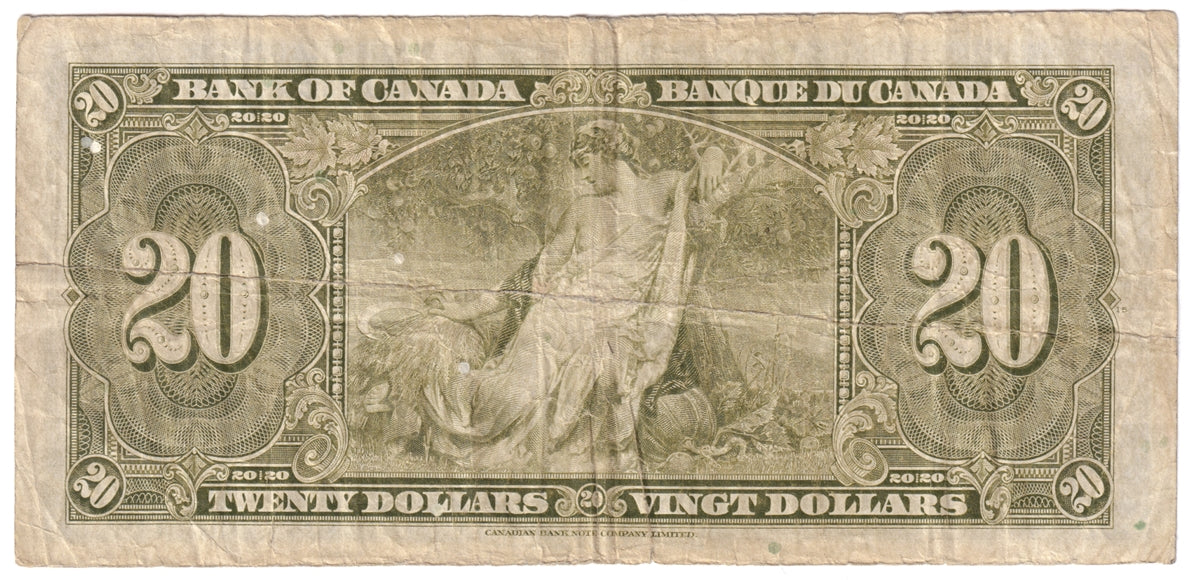 BC-25c 1937 Canada $20 Coyne-Towers, L/E, Circ