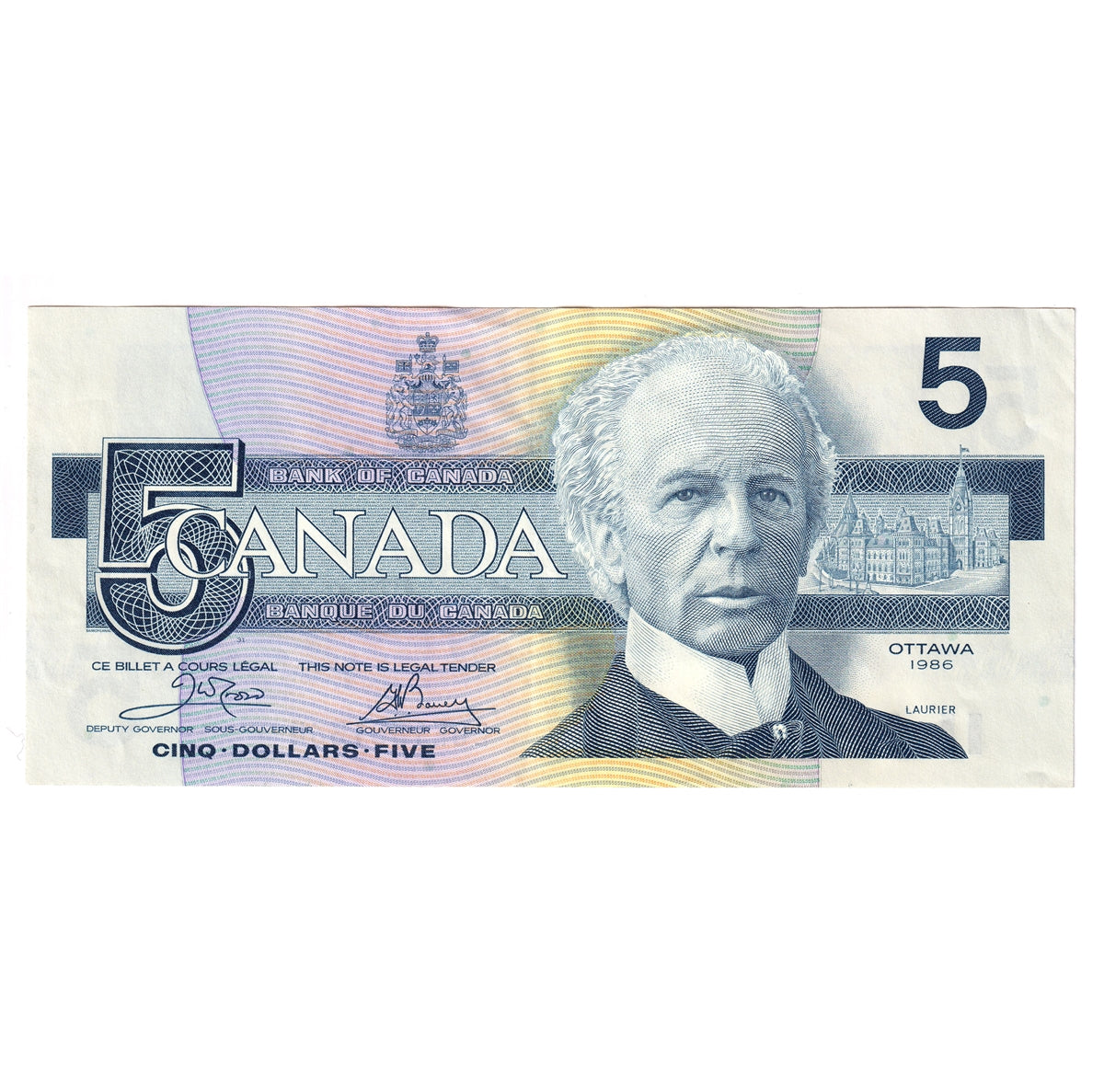 BC-56a 1986 Canada $5 Crow-Bouey, EOE, EF-AU (EF45)