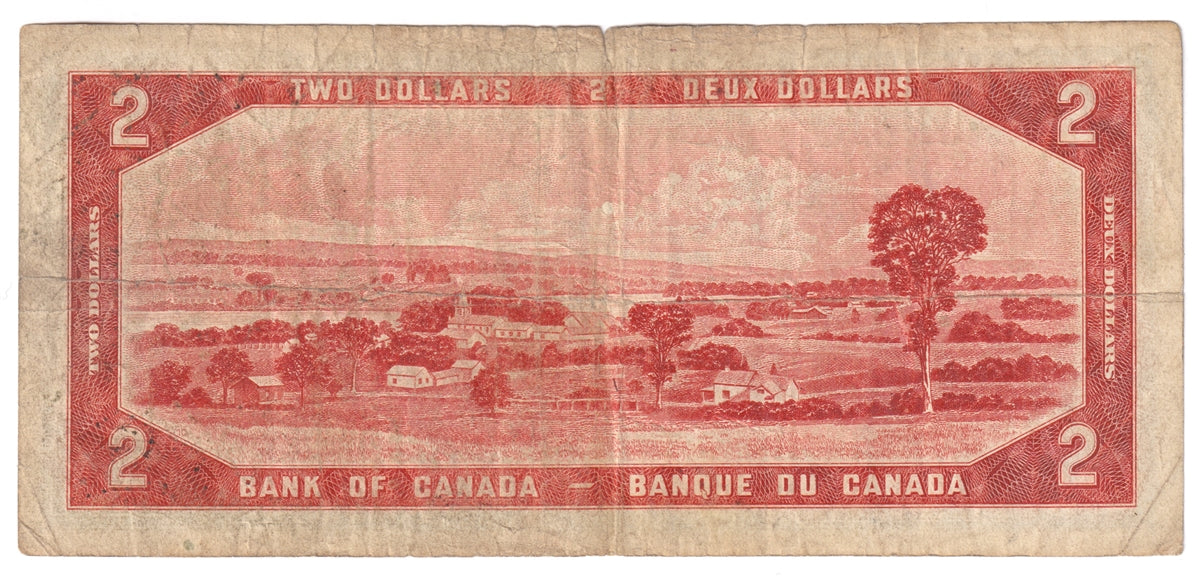 BC-30b 1954 Canada $2 Beattie-Coyne, Devil's Face, H/B, CIRC