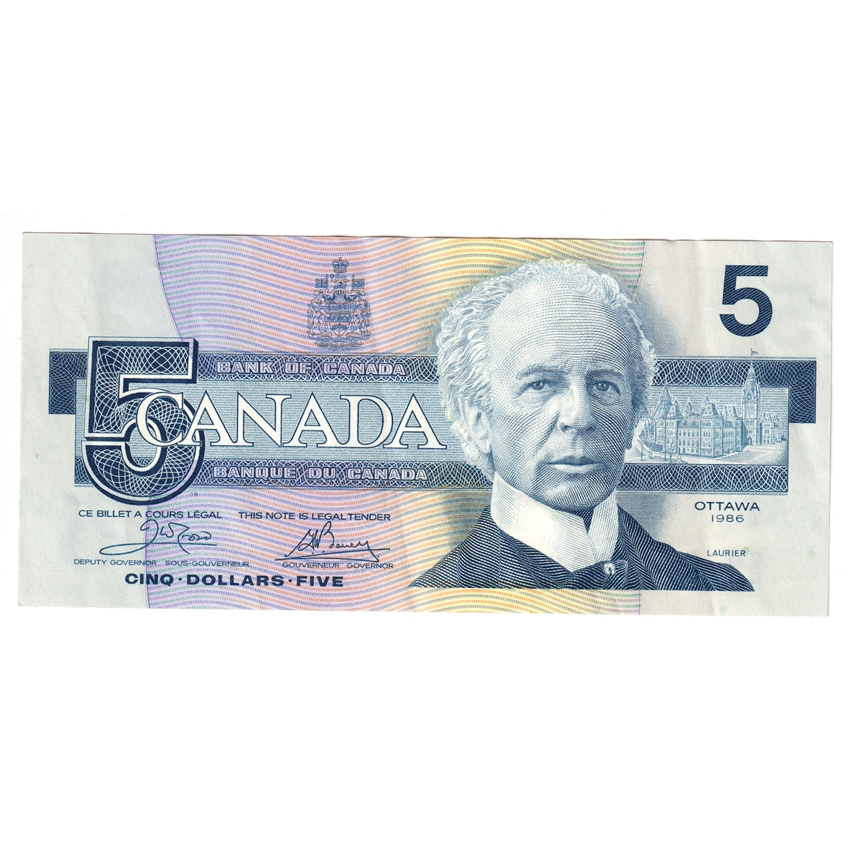 BC-56a 1986 Canada $5 Crow-Bouey, ENB, EF