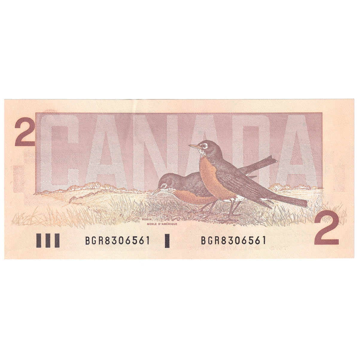 BC-55b 1986 Canada $2 Thiessen-Crow, BGR, AU-UNC