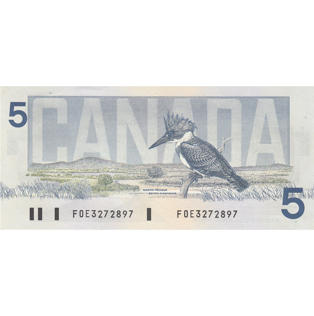 BC-56b 1986 Canada $5 Thiessen-Crow, FOE, AU-UNC