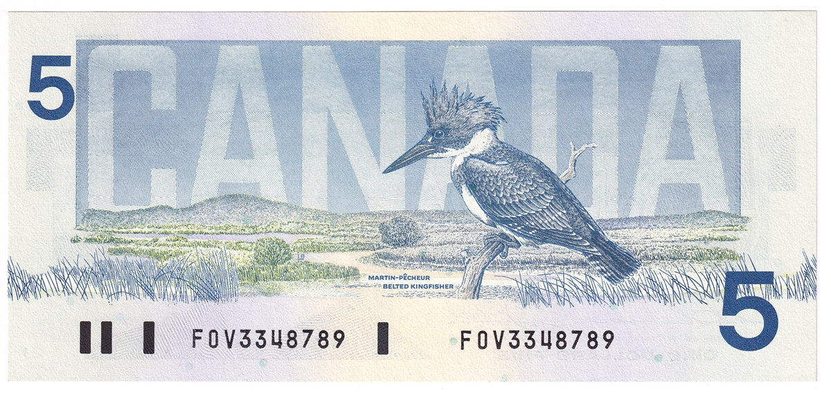 BC-56b 1986 Canada $5 Thiessen-Crow, FOV, AU-UNC