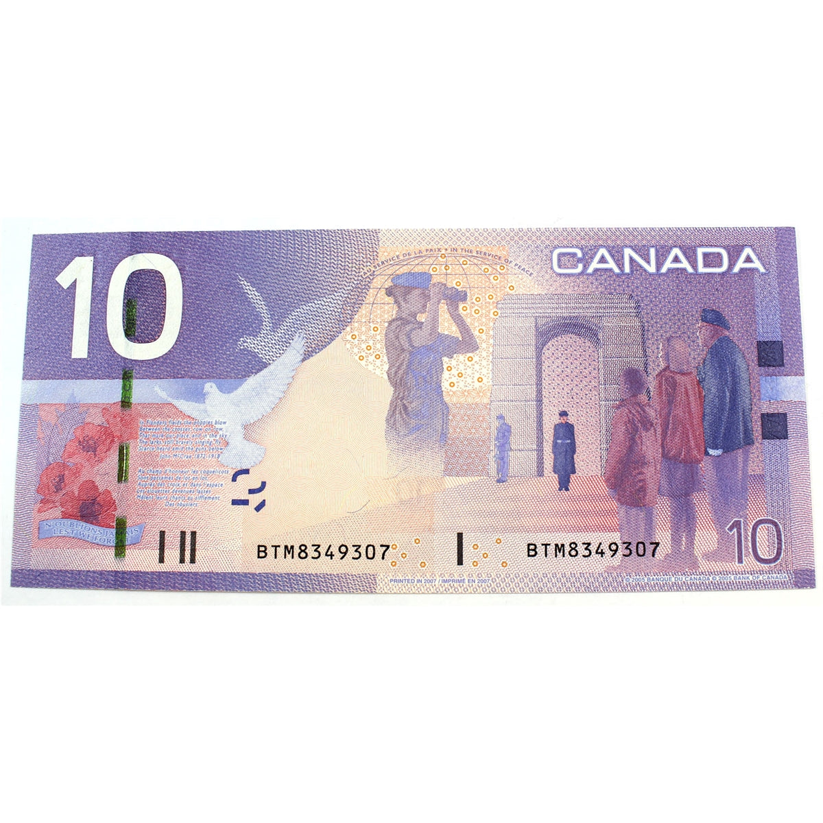 BC-68a 2007 Canada $10 Jenkins-Dodge, BTM, CUNC
