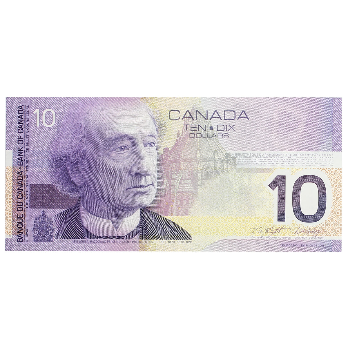 BC-63b-i 2002 Canada $10 Knight-Dodge, BEJ, Almost Uncirculated (AU50)