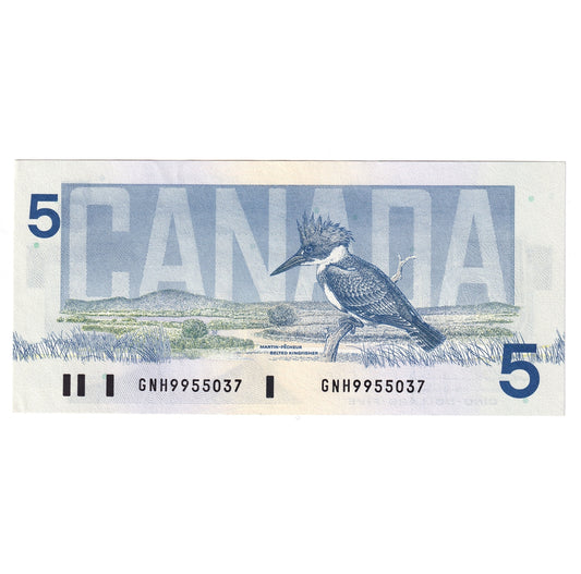 BC-56b 1986 Canada $5 Thiessen-Crow, GNH, AU-UNC