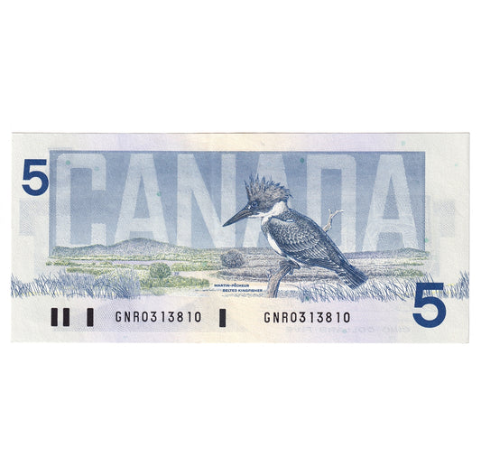 BC-56b 1986 Cannada $5 Thiessen-Crow, GNR, AU