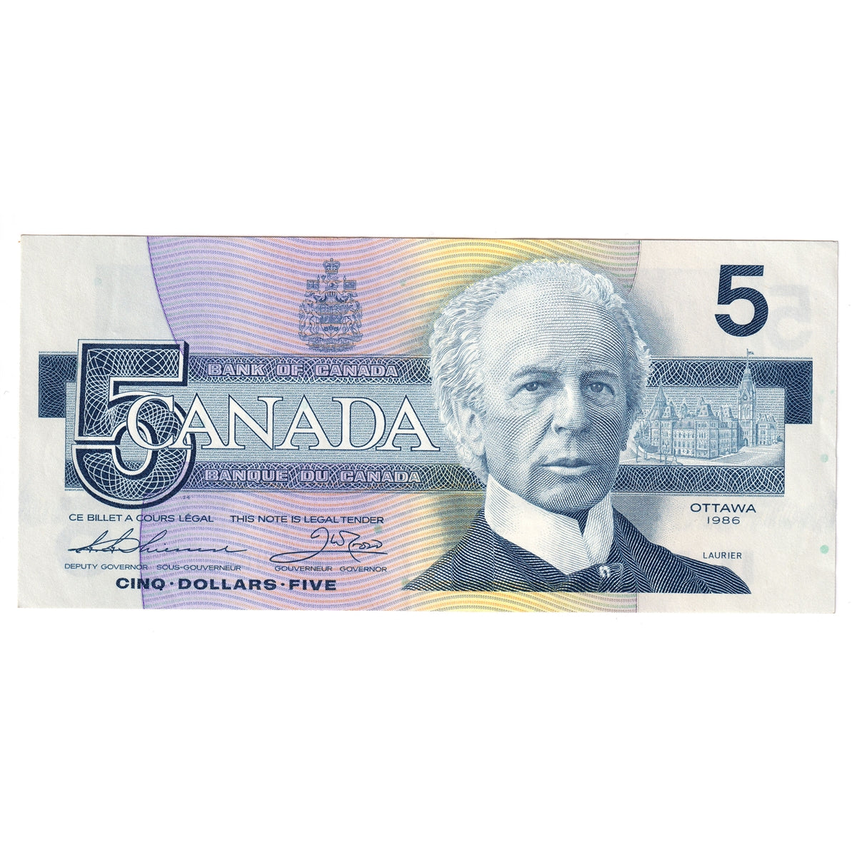 BC-56b 1986 Canada $5 Thiessen-Crow, GNS, AU