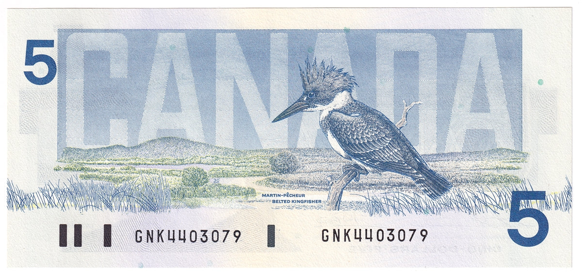 BC-56b 1986 Canada $5 Thiessen-Crow, GNK, CUNC