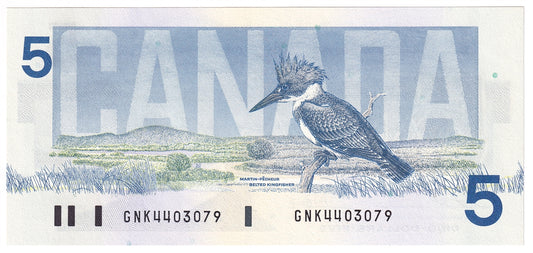 BC-56b 1986 Canada $5 Thiessen-Crow, GNK, CUNC