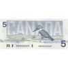 BC-56b 1986 Canada $5 Thiessen-Crow, GNK, AU-UNC