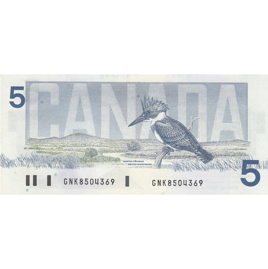 BC-56b 1986 Canada $5 Thiessen-Crow, GNK, AU-UNC