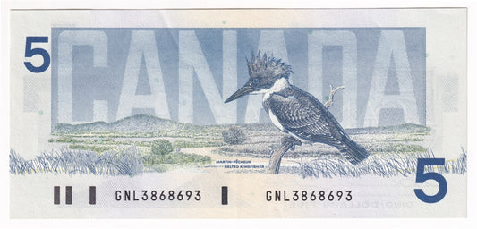 BC-56b 1986 Canada $5 Thiessen-Crow, GNL, AU