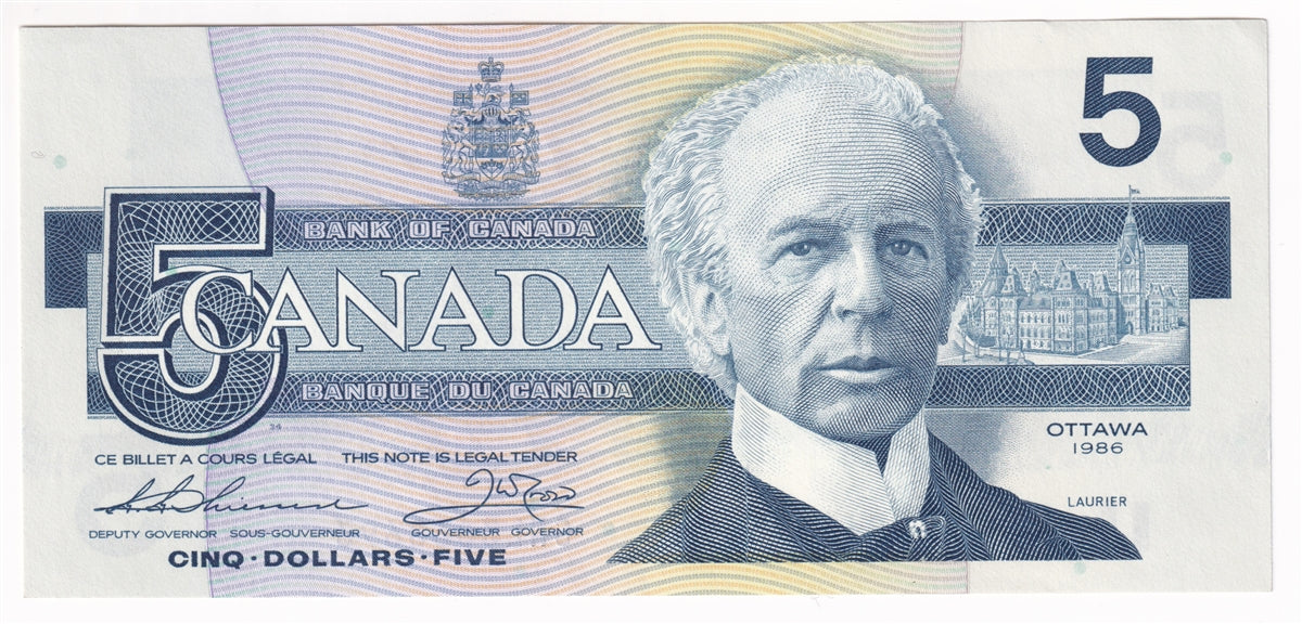 BC-56b 1986 Canada $5 Thiessen-Crow, GNL, AU