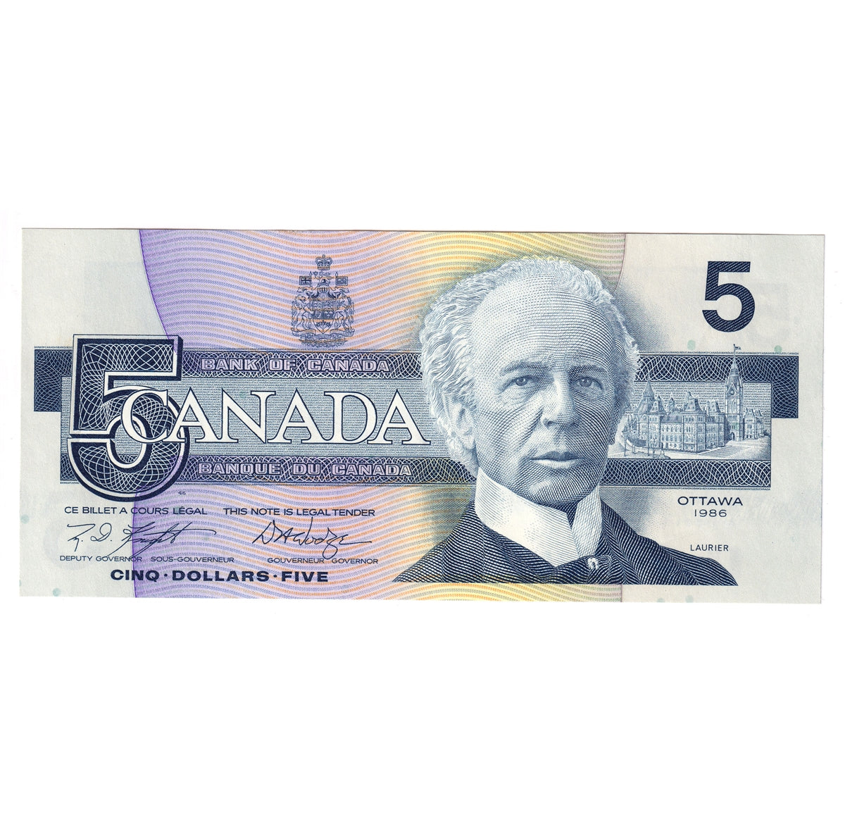 BC-56e 1986 Canada $5 Knight-Dodge, GPW, EF-AU