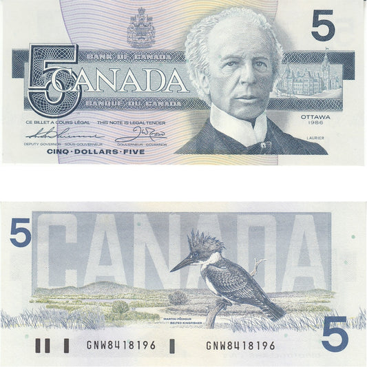 BC-56b 1986 Canada $5 Thiessen-Crow, GNW, CUNC