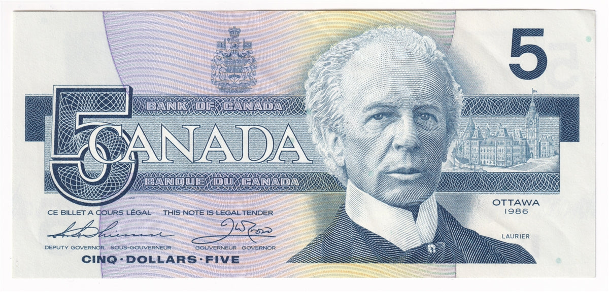 BC-56b 1986 Canada $5 Thiessen-Crow, GNW, AU