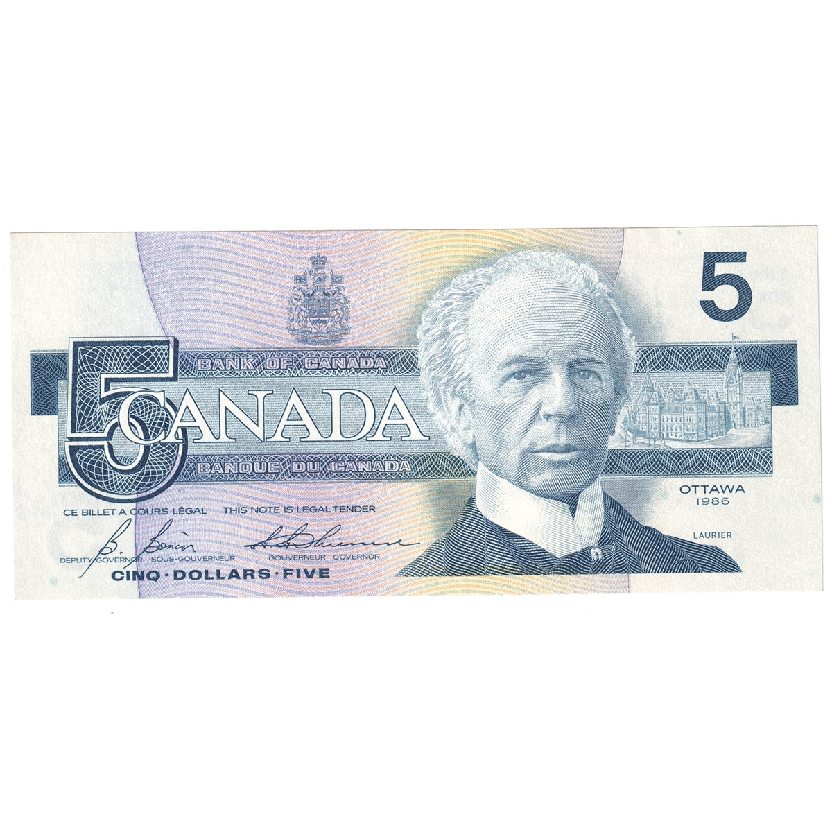 BC-56c 1986 Canada $5 Bonin-Thiessen, GOE, AU