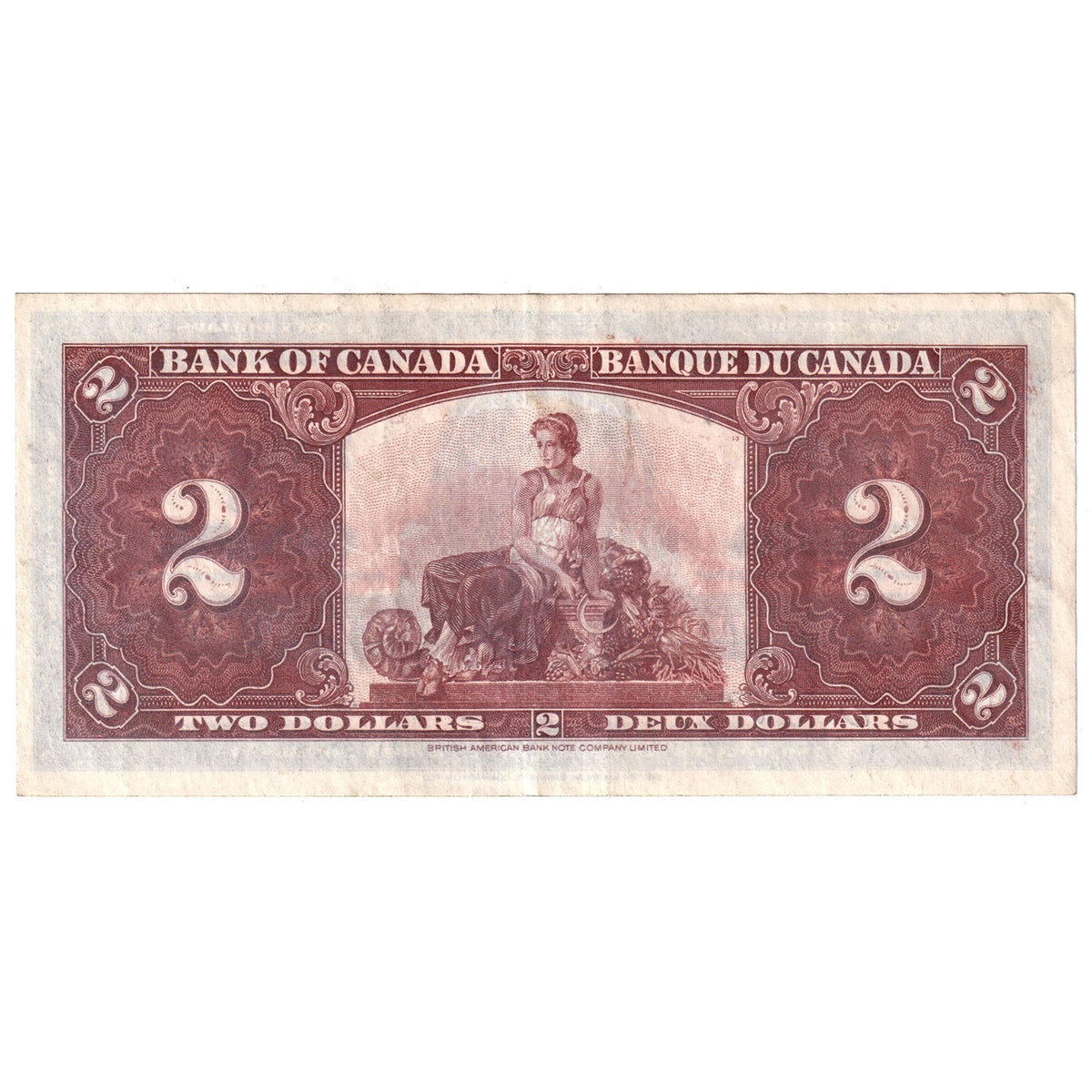 BC-22c 1937 Canada $2 Coyne-Towers, Z/B, Extra Fine (EF40)