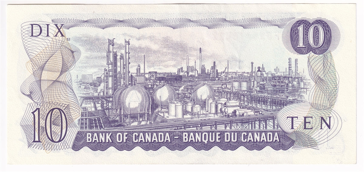 BC-49e 1971 Canada $10 Thiessen-Crow, FDN, Almost Uncirculated (AU50)