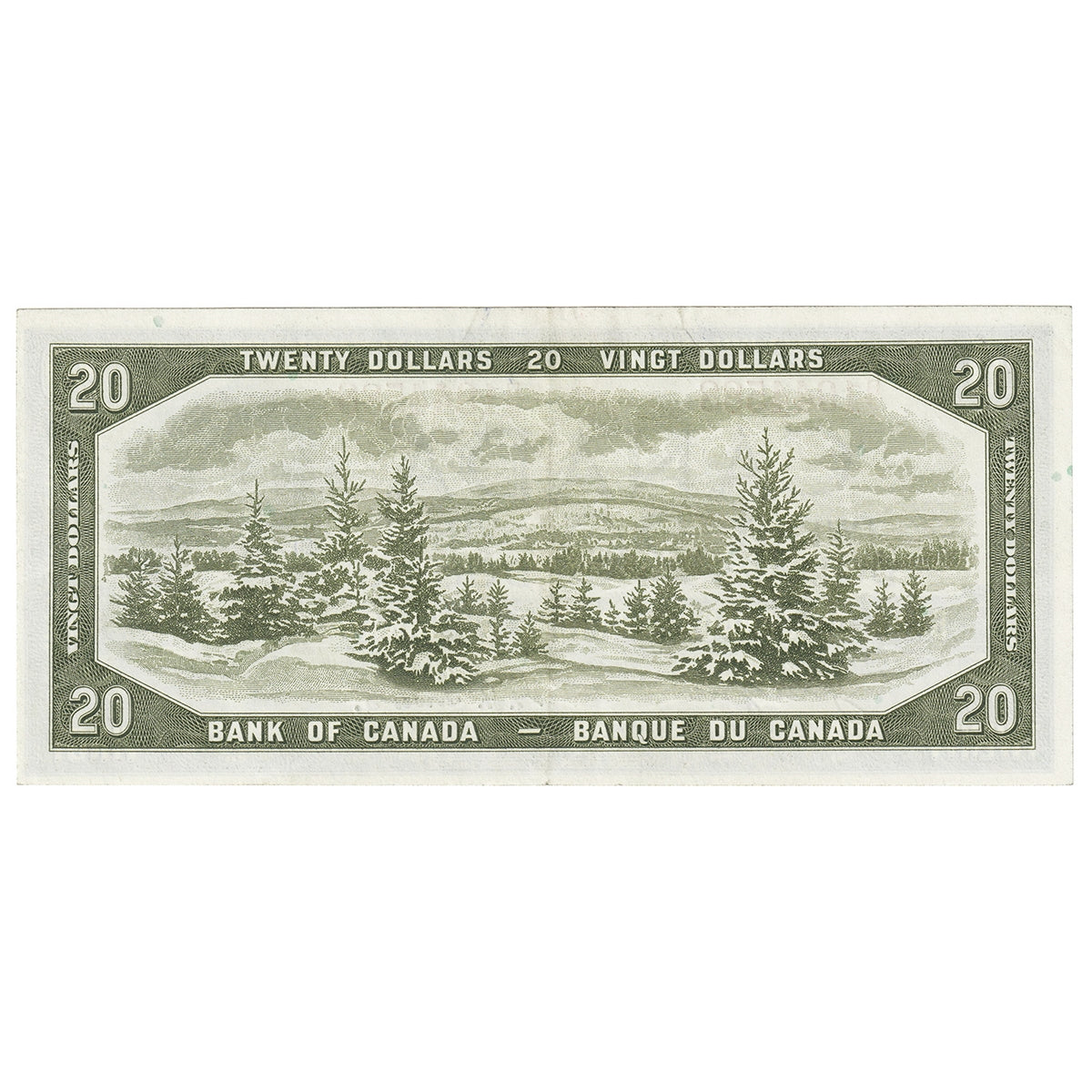 BC-33a 1954 Canada $20 Coyne-Towers, Devil's Face, B/E, EF-AU (EF45)