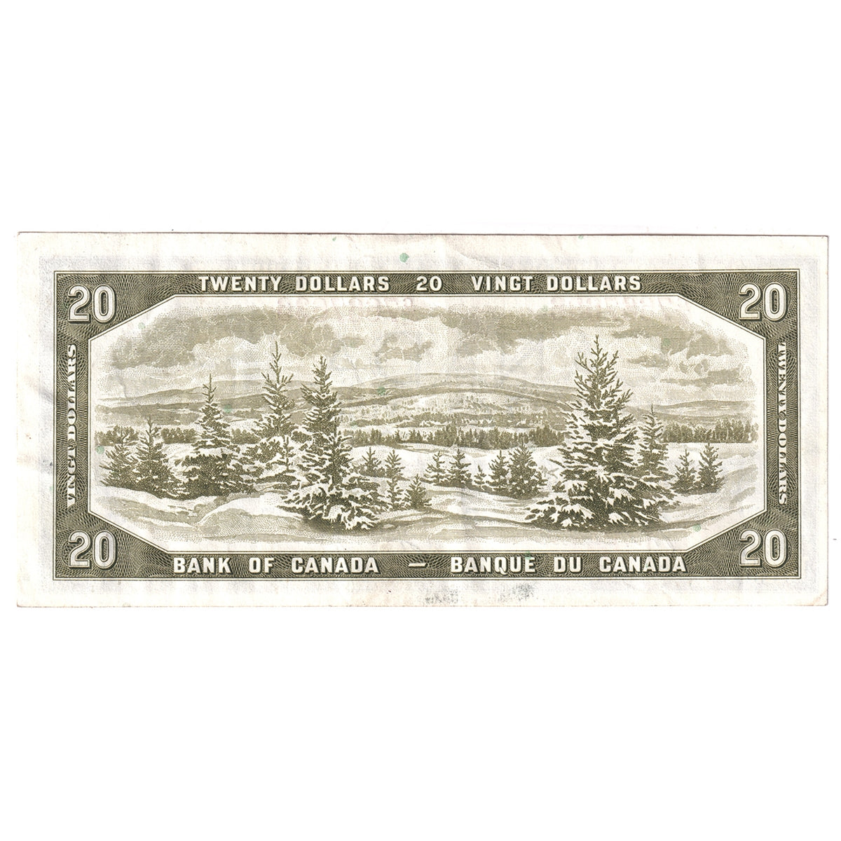 BC-33b 1954 Canada $20 Beattie-Coyne, Devil's Face, C/E, EF-AU (EF45)