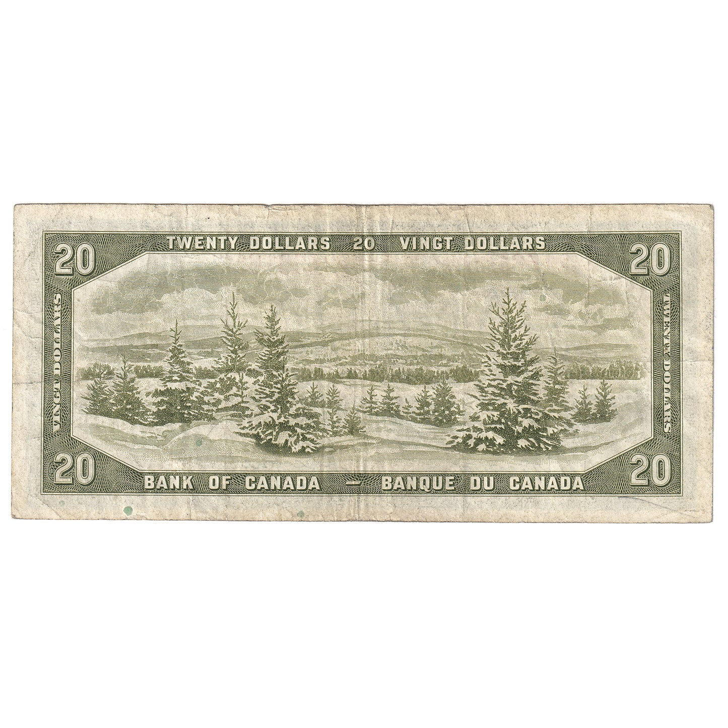 BC-33b 1954 Canada $20 Beattie-Coyne, Devil's Face, C/E, Fine (F12)