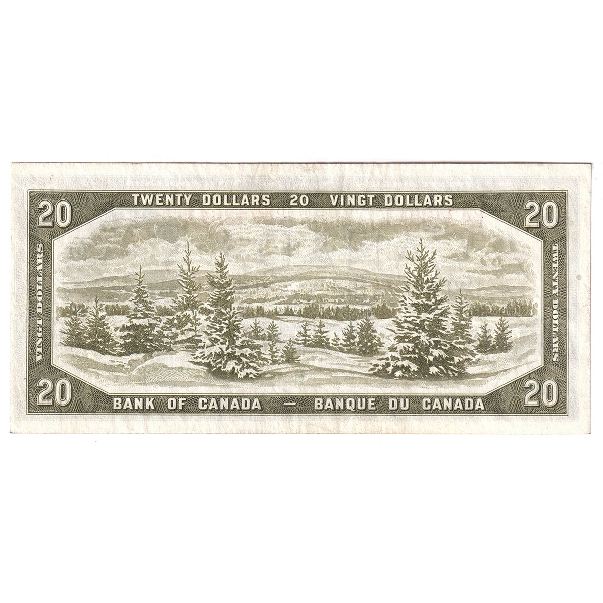 BC-33b 1954 Canada $20 Beattie-Coyne, Devil's Face, D/E, Extra Fine (EF40)