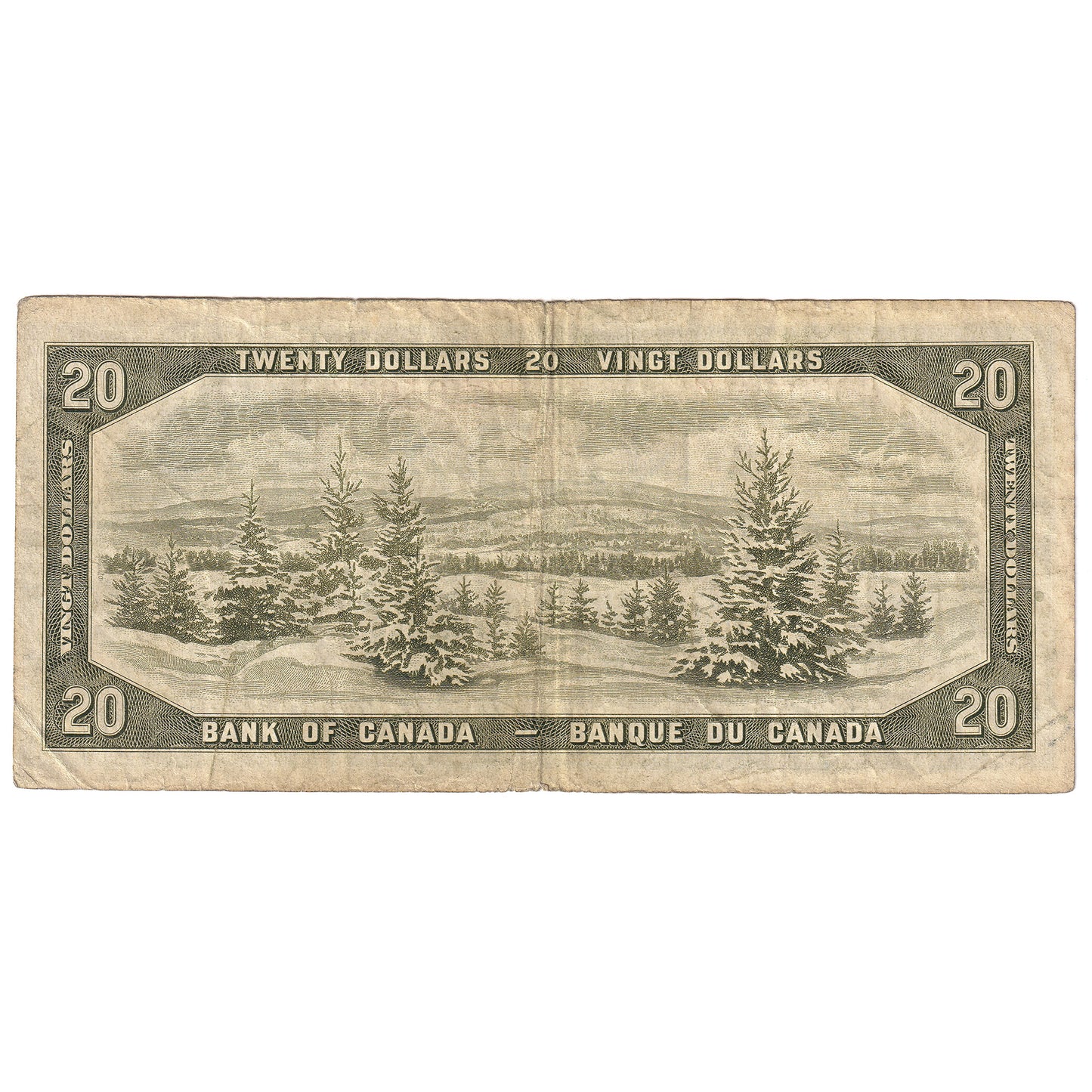 BC-33b 1954 Canada $20 Beattie-Coyne, Devil's Face, D/E, Fine (F12)