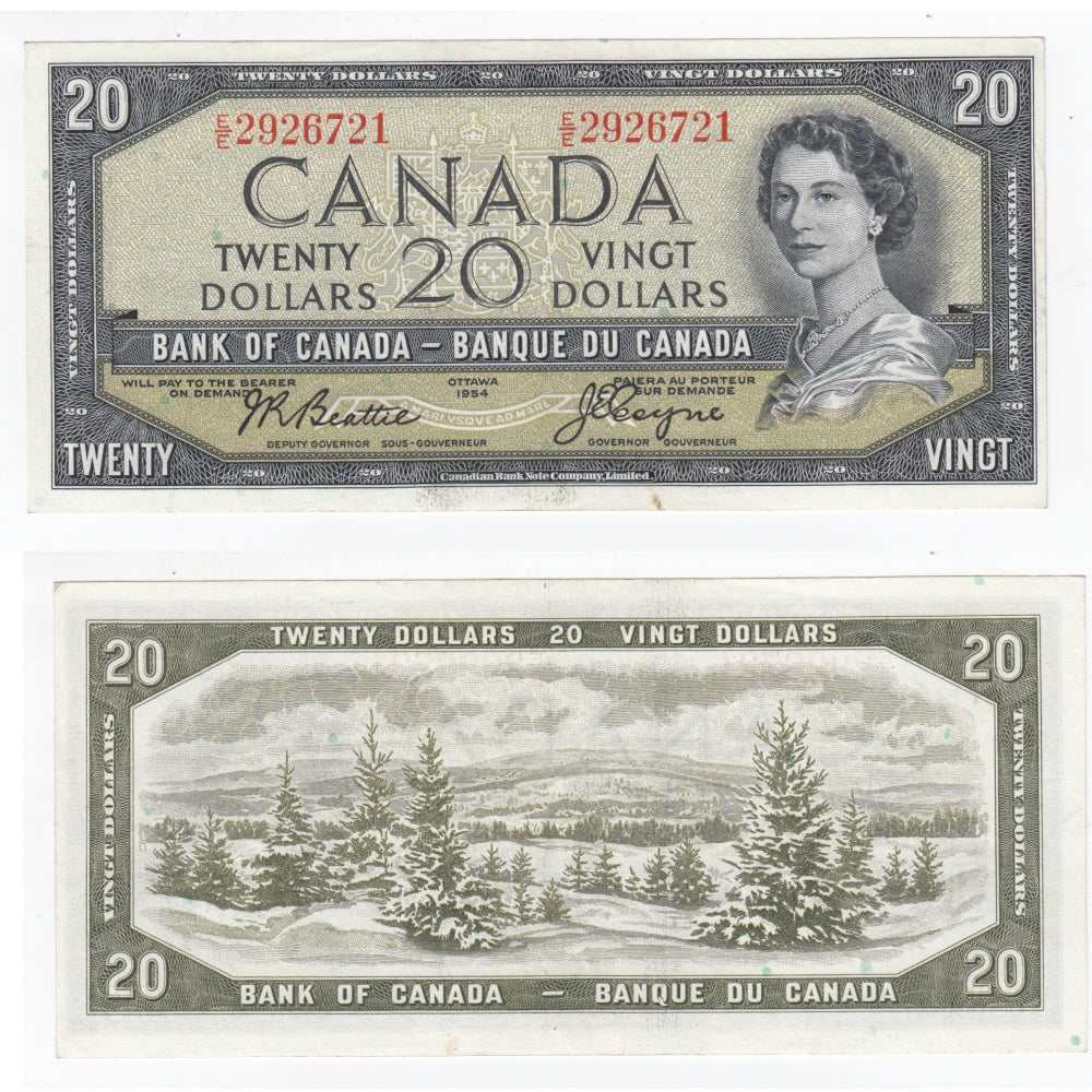 BC-41a 1954 Canada $20 Beattie-Coyne, E/E, VF-EF (VF30)