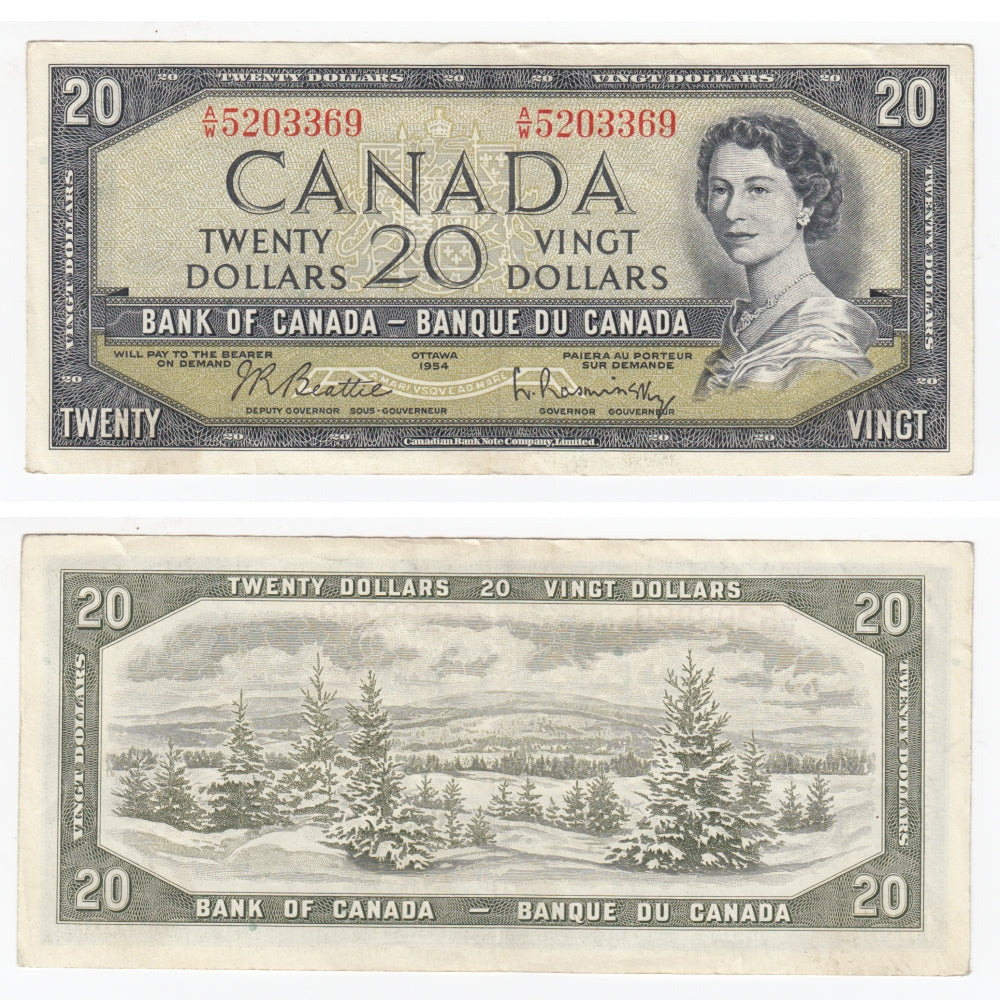 BC-41b 1954 Canada $20 Beattie-Rasminsky, A/W, EF