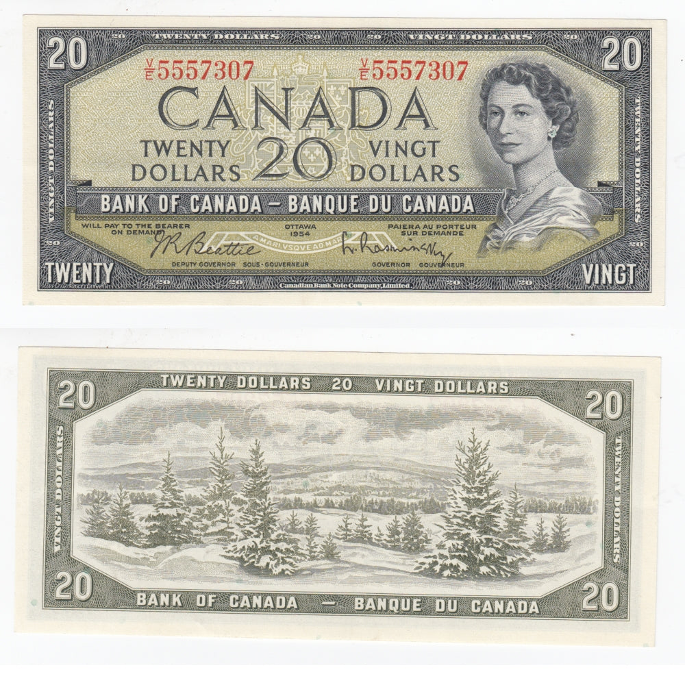 BC-41b 1954 Canada $20 Beattie-Rasminsky, V/E, AU