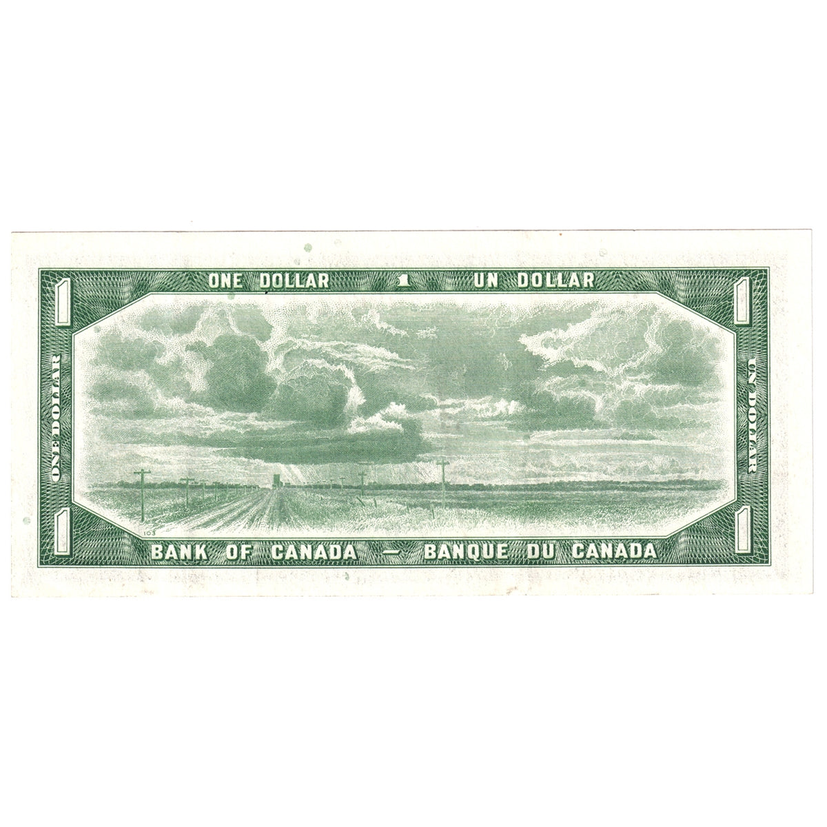 BC-37b-i 1954 Canada $1 Beattie-Rasminsky, G/Z, Extra Fine (EF40)