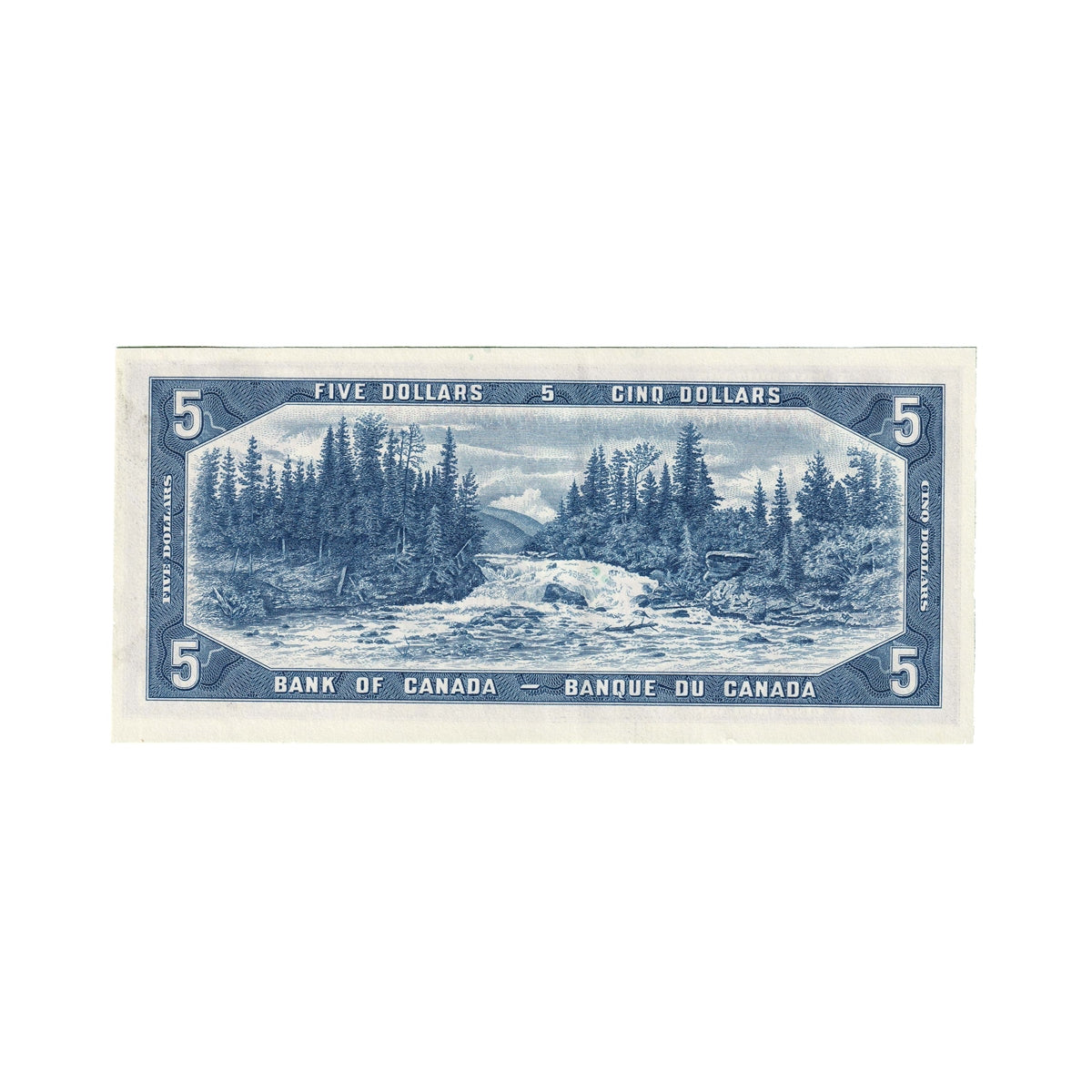 BC-39b 1954 Canada $5 Beattie-Rasminsky, S/S, Almost Uncirculated (AU50)