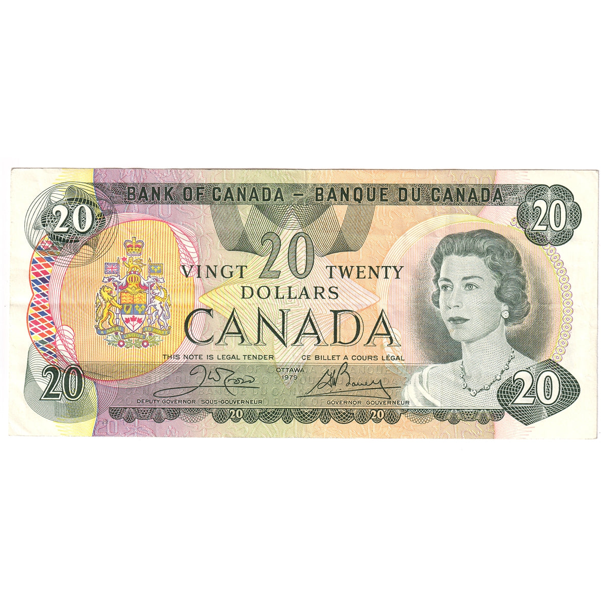 BC-54bA 1979 Canada $20 Crow-Bouey, Lithographed, Very Fine (VF20)