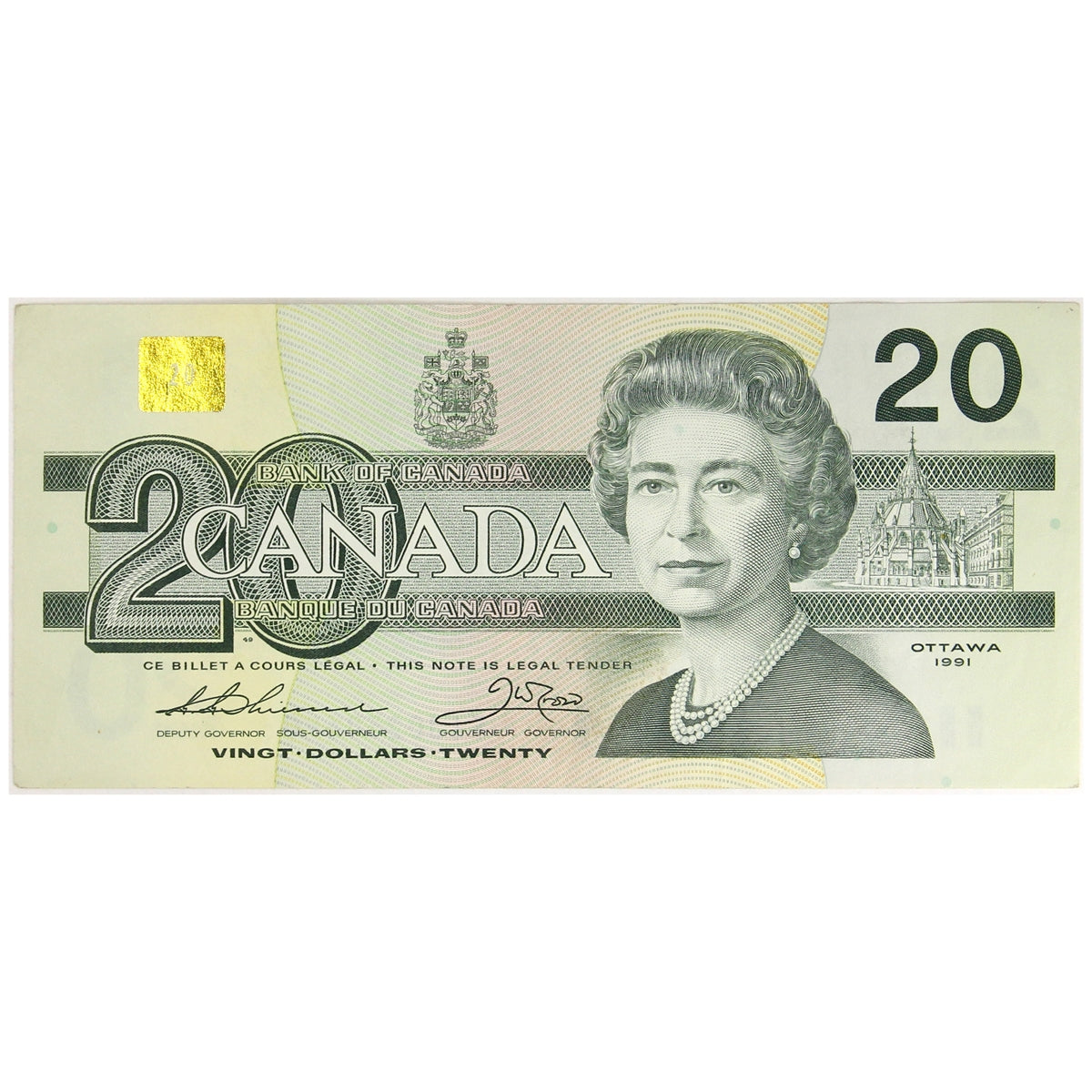 BC-58a 1991 Canada $20 Thiessen-Crow, EIJ w/o Serifs, Extra Fine (EF40)