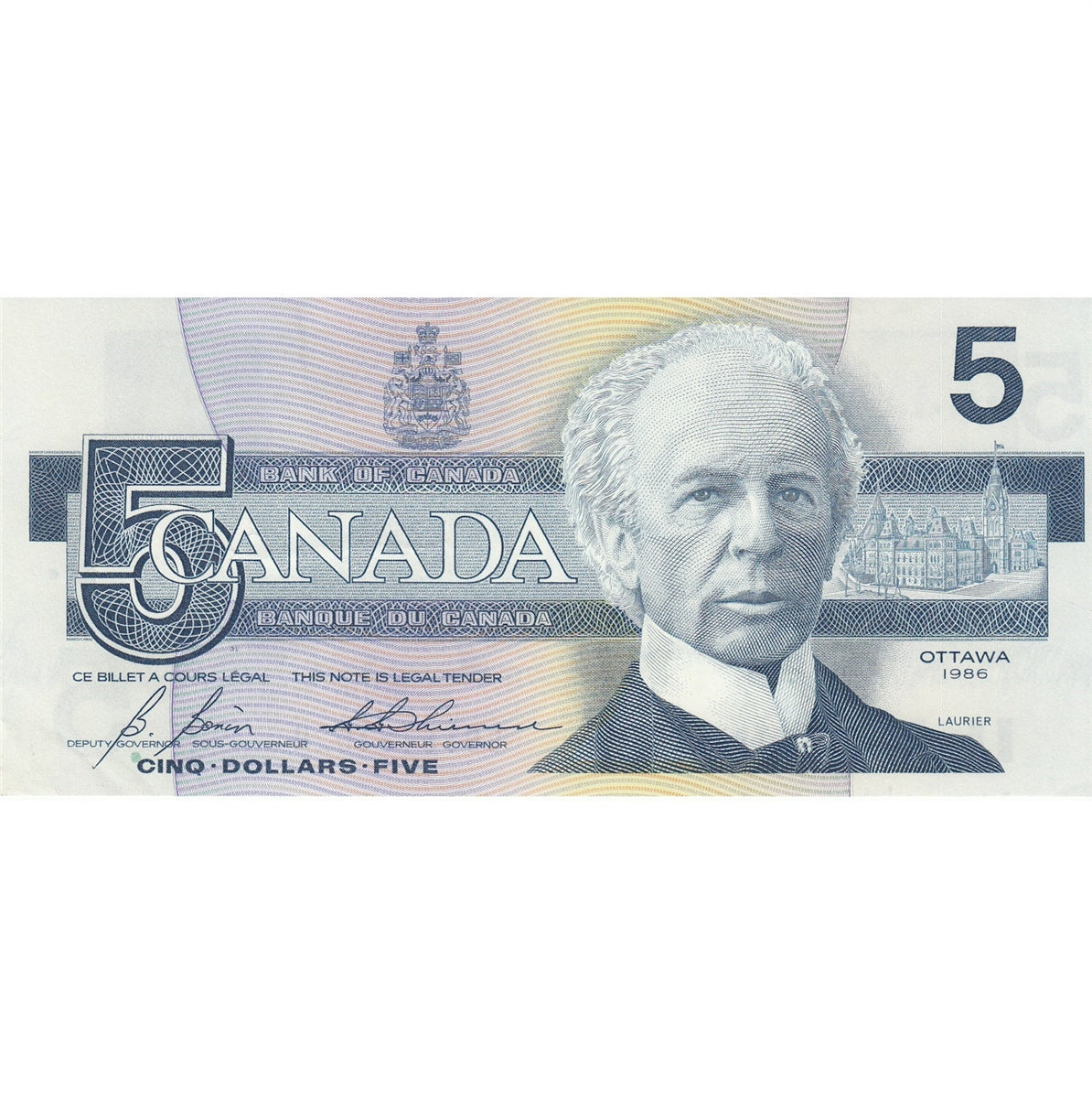 BC-56c 1986 Canada $5 Bonin-Thiessen, GOT, Circ