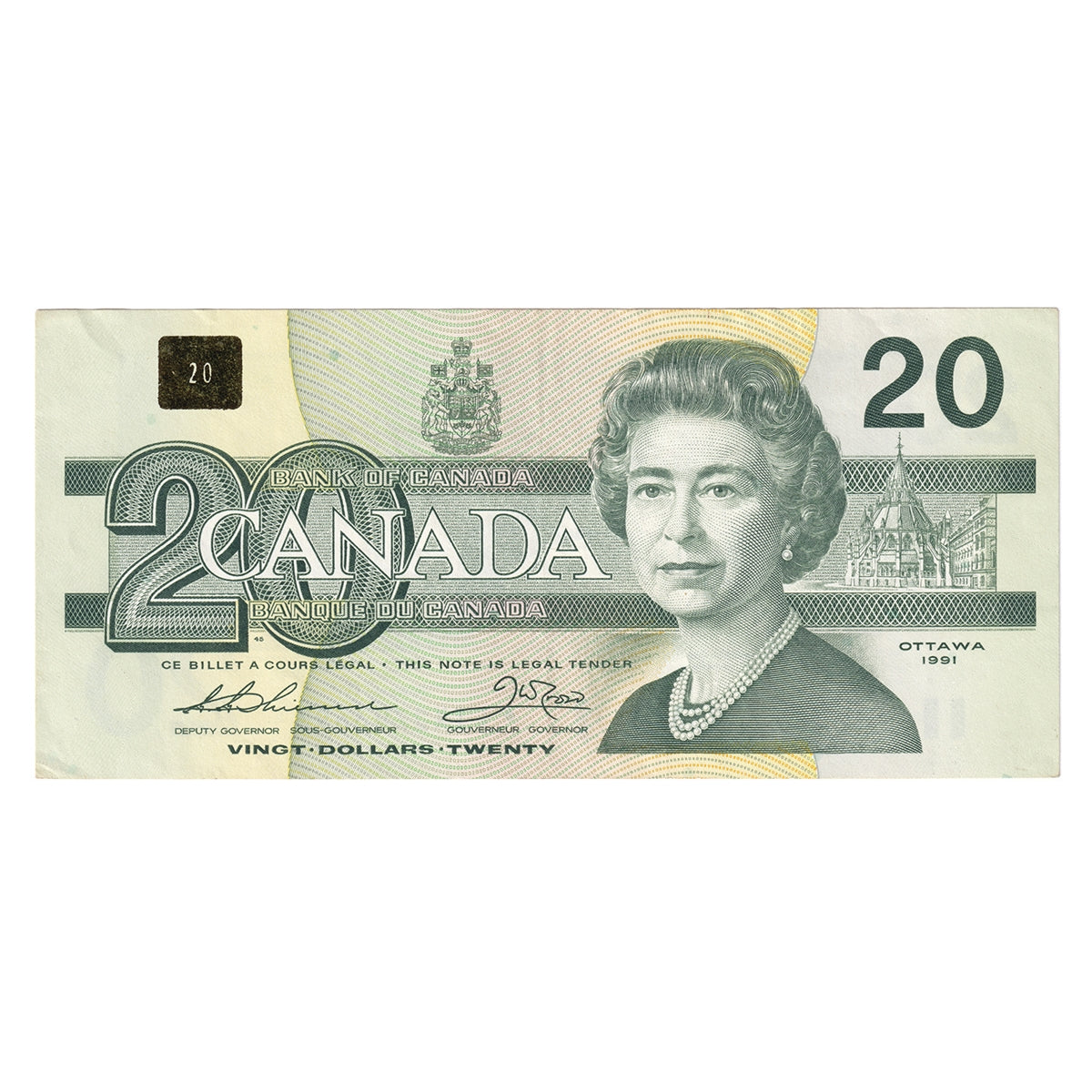 BC-58aA-i 1991 Canada $20 Thiessen-Crow, EIX with Serifs, EF-AU (EF45)