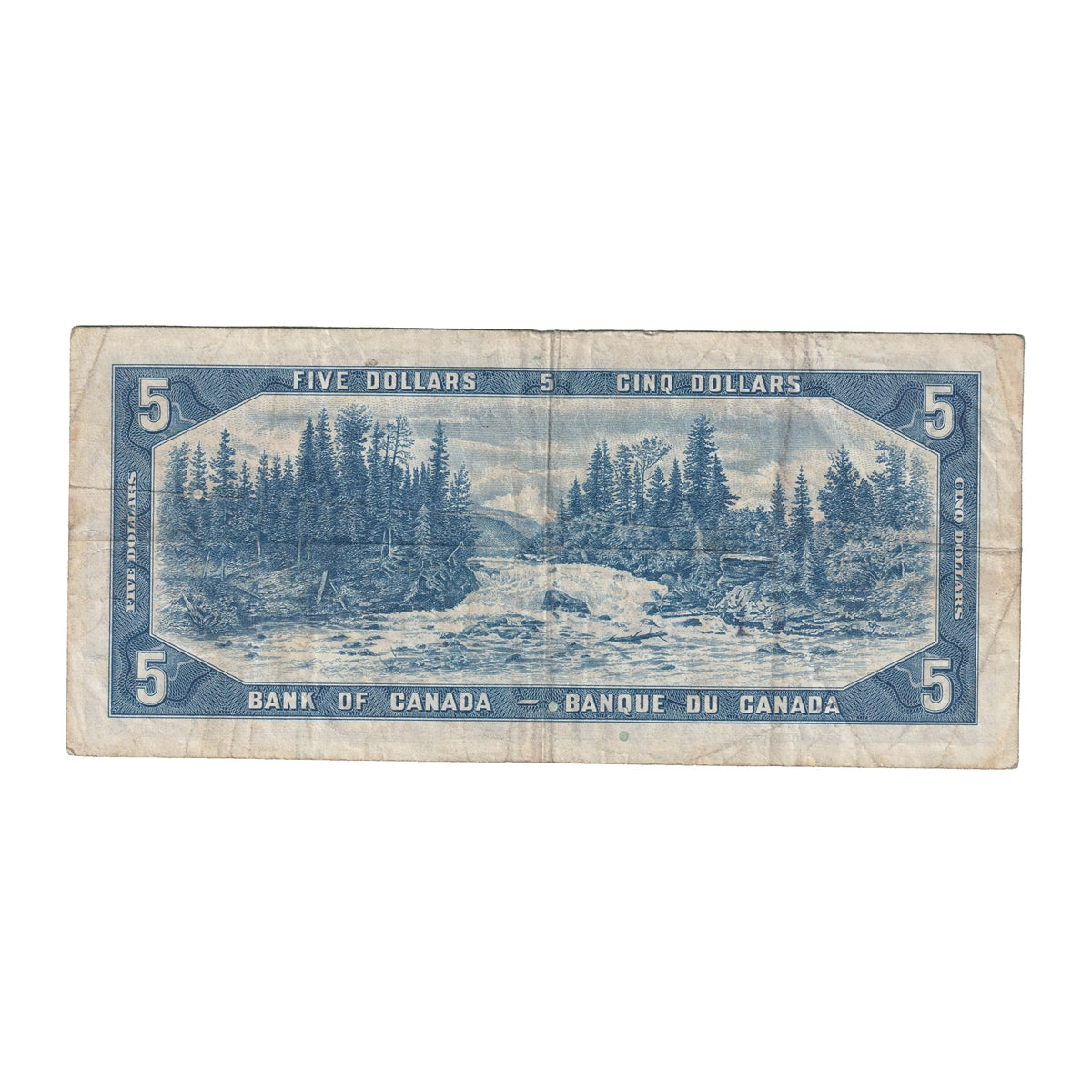 BC-39c 1954 Canada $5 Bouey-Rasminsky, U/X, Fine (F12)