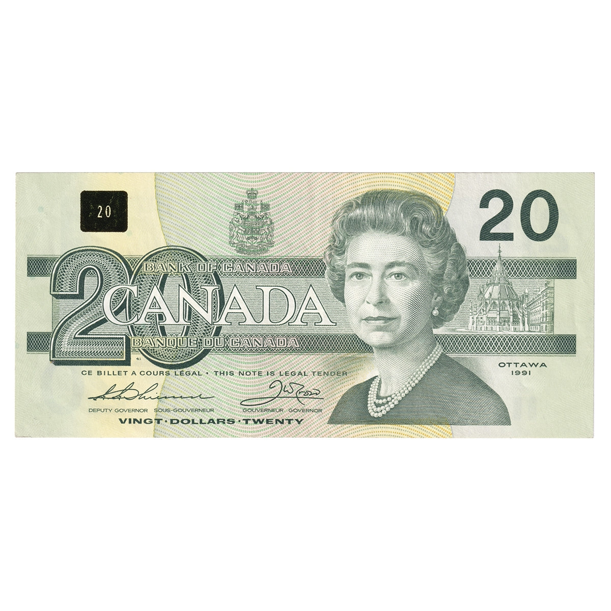 BC-58a-i 1991 Canada $20 Thiessen-Crow, EIZ, CIRC