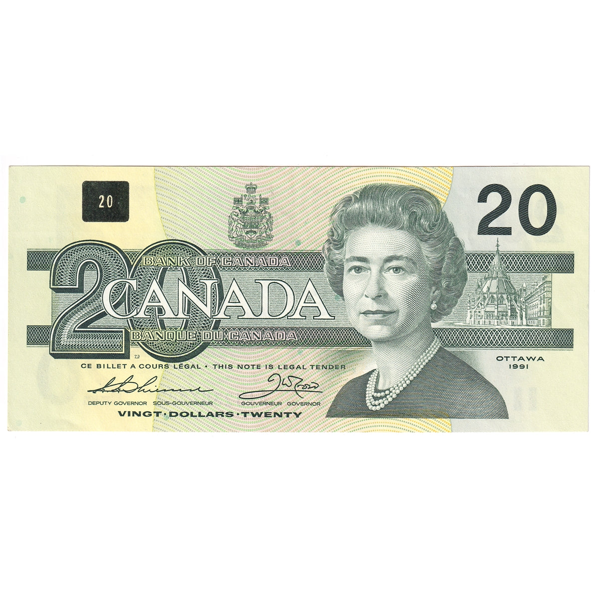 BC-58a-ii 1991 Canada $20 Thiessen-Crow, AIJ, AU-UNC
