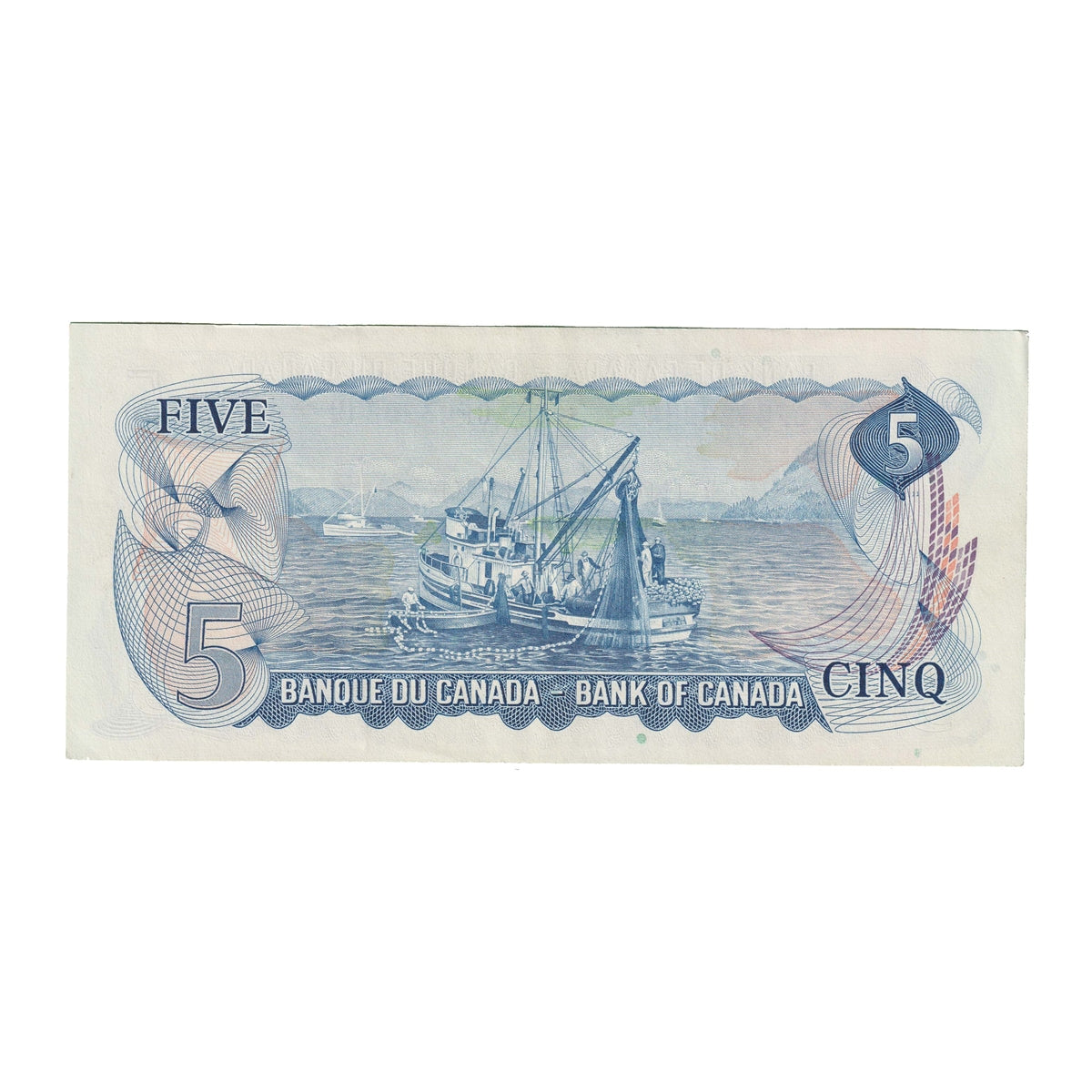 BC-48a 1972 Canada $5 Bouey-Rasminsky, CF, Almost Uncirculated (AU50)