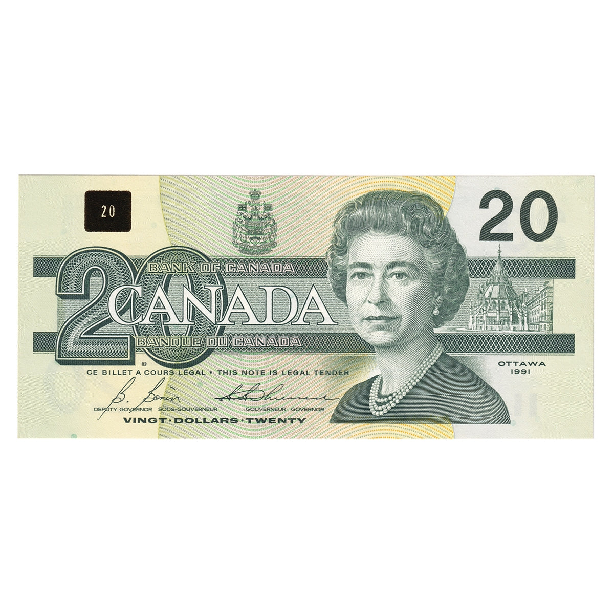 BC-58b-i 1991 Canada $20 Bonin-Thiessen, ASE, CUNC