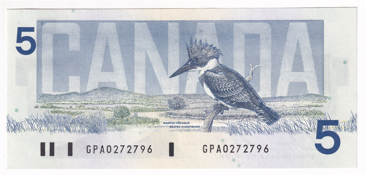 BC-56c 1986 Canada $5 Bonin-Thiessen, GPA, AU-UNC